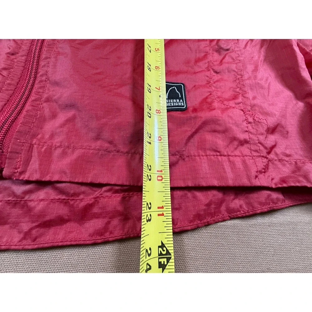 VTG Sierra Designs‎ Kids Red Hooded Lightweight Rain Windbreaker Jacket XL